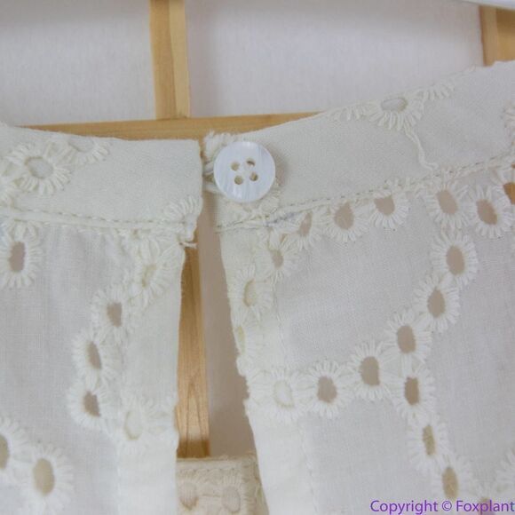 NEW Madewell Off White Eyelet Ruffle-Sleeve Mini Dress, L - Picture 13 of 16